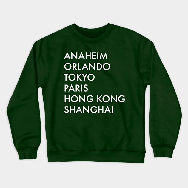 6 Parks - Sleek Light Crewneck Sweatshirt by DisneyPocketGuide